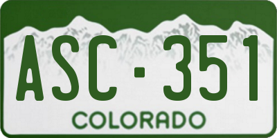 CO license plate ASC351