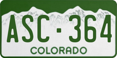 CO license plate ASC364