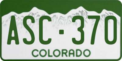 CO license plate ASC370