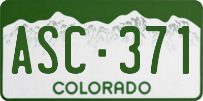 CO license plate ASC371