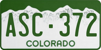 CO license plate ASC372