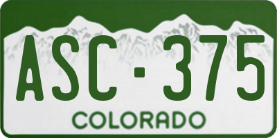 CO license plate ASC375