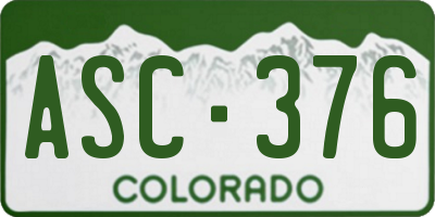 CO license plate ASC376