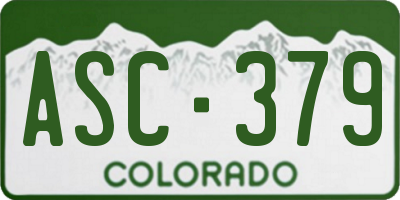 CO license plate ASC379