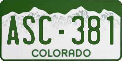 CO license plate ASC381