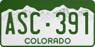CO license plate ASC391
