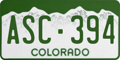 CO license plate ASC394
