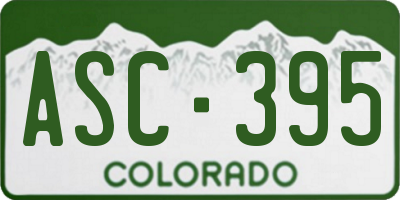 CO license plate ASC395