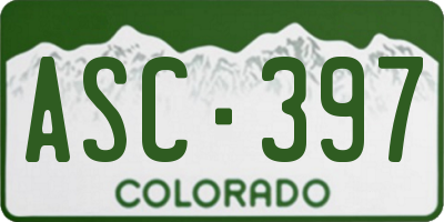 CO license plate ASC397