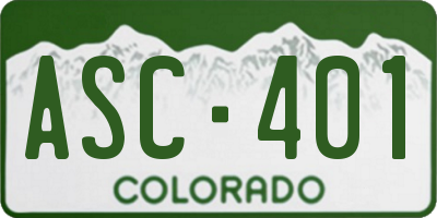 CO license plate ASC401