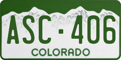 CO license plate ASC406