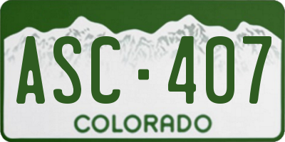 CO license plate ASC407