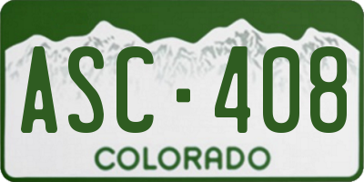 CO license plate ASC408