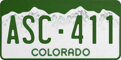 CO license plate ASC411