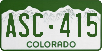 CO license plate ASC415
