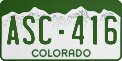 CO license plate ASC416