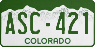 CO license plate ASC421