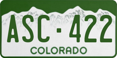 CO license plate ASC422