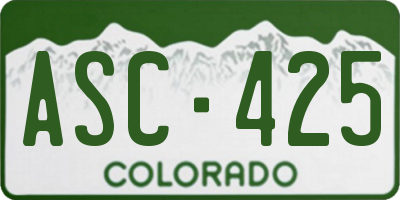 CO license plate ASC425