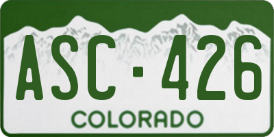 CO license plate ASC426