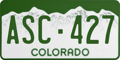 CO license plate ASC427