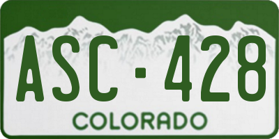 CO license plate ASC428
