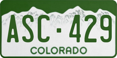 CO license plate ASC429