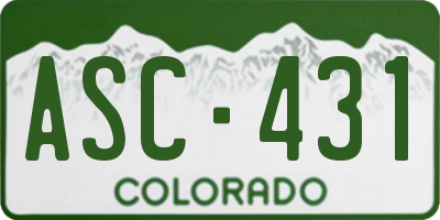 CO license plate ASC431