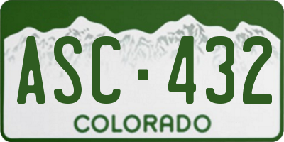 CO license plate ASC432