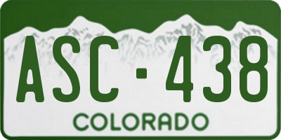 CO license plate ASC438