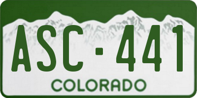 CO license plate ASC441