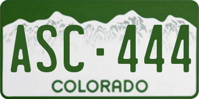 CO license plate ASC444
