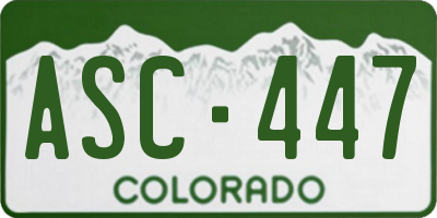 CO license plate ASC447