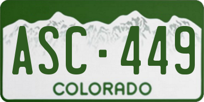 CO license plate ASC449