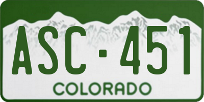 CO license plate ASC451
