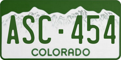 CO license plate ASC454