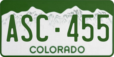 CO license plate ASC455