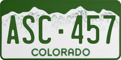 CO license plate ASC457
