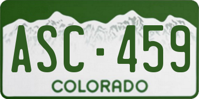 CO license plate ASC459