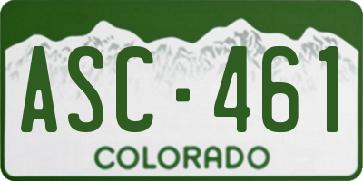 CO license plate ASC461