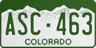 CO license plate ASC463