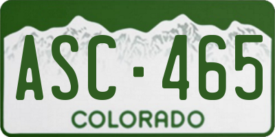 CO license plate ASC465