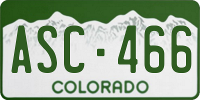 CO license plate ASC466