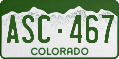 CO license plate ASC467