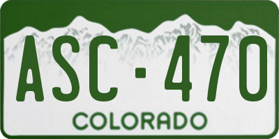 CO license plate ASC470