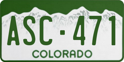 CO license plate ASC471