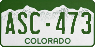 CO license plate ASC473