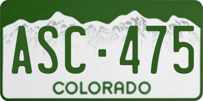 CO license plate ASC475