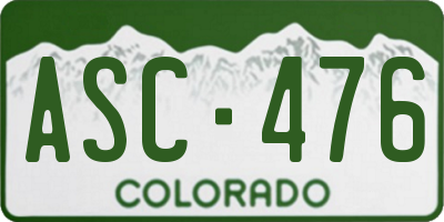 CO license plate ASC476