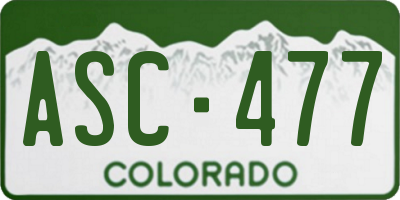 CO license plate ASC477